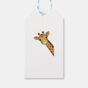 Etiqueta Para Presente Camisa de Girafa Olhando de Esquina com Gravura Vi