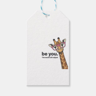Etiqueta Para Presente Camisa de Gravura Vintage Girafa Engraçada seja vo