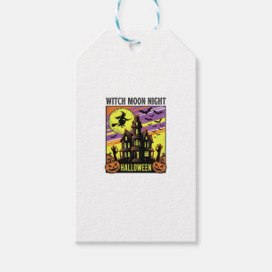 Etiqueta Para Presente Camisa de Halloween de Bruxa Vintage Casa Assombra