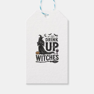 Etiqueta Para Presente Camisa de Halloween para Bruxas Vintage Drink Up D