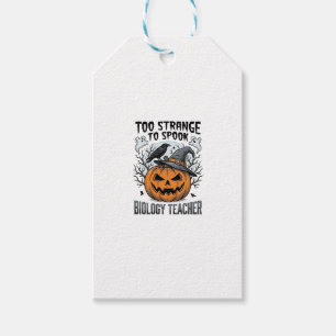 Etiqueta Para Presente Camisa de Halloween para Professor de Biologia Cor