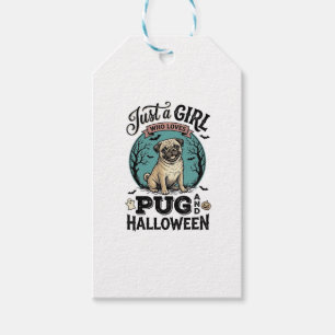 Etiqueta Para Presente Camisa de menina amante de cães Pug Vintage no Hal
