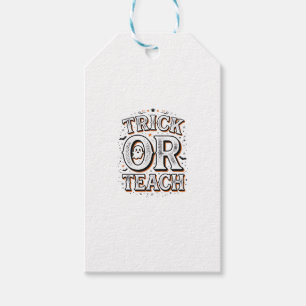 Etiqueta Para Presente Camisa de professor de Halloween Vintage Trick Or