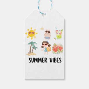 Etiqueta Para Presente camisa de vibrações de verão fofas para crianças.