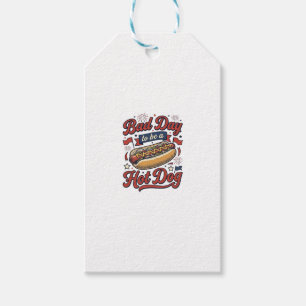 Etiqueta Para Presente Camisa engraçada de cachorro-quente vintage patrió