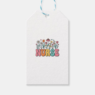 Etiqueta Para Presente Camisa estilo vintage com letra bolha de enfermeir