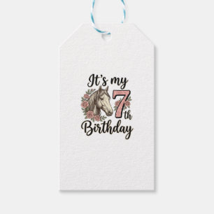 Etiqueta Para Presente Camisa Floral Vintage Desenho Menina 7º Aniversári