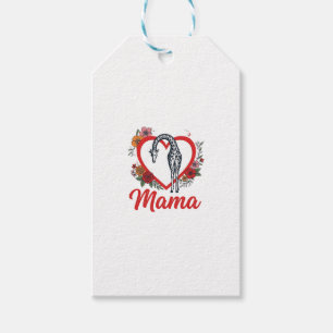 Etiqueta Para Presente Camisa Floral Vintage Girafa Mamãe Coração Design_