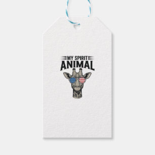 Etiqueta Para Presente Camisa Patriótica Animal Espiritual Girafa Vintage