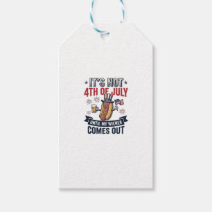 Etiqueta Para Presente Camisa Patriótica Vintage de Cachorro-Quente Engra