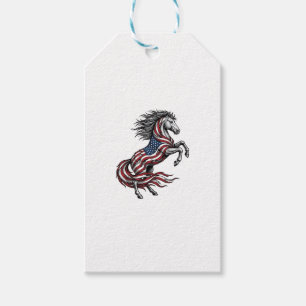 Etiqueta Para Presente Camisa Vetorial Cavalo Empinado Patriótico Vintage