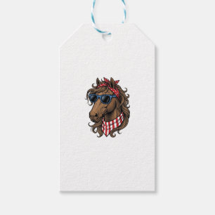 Etiqueta Para Presente Camisa Vetorial de Cavalo Patriótico Design_1