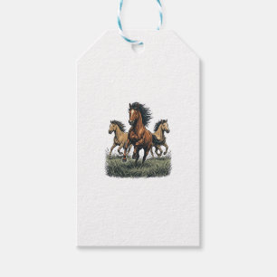 Etiqueta Para Presente Camisa Vetorial Ocidental Cavalos Selvagens Vintag