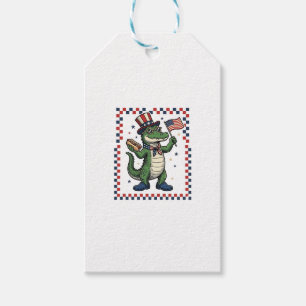 Etiqueta Para Presente Camisa Vintage Bandeira Cachorro-Quente Jacaré Pat