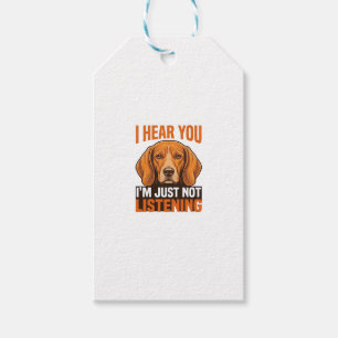 Etiqueta Para Presente Camisa Vintage Cachorro Engraçado Eu Ouço Você Não