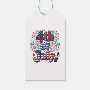 Etiqueta Para Presente Camisa Vintage de Fogos de Artifício Patrióticos d