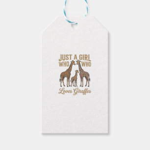 Etiqueta Para Presente Camisa Vintage de Menina que Ama Girafas Design_1