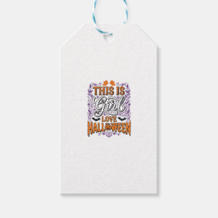 Etiqueta Para Presente Camisa Vintage Fofo de Halloween de Amor de Menina