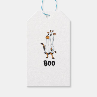 Etiqueta Para Presente Camiseta Clássica de Halloween Giraffe Boo_12