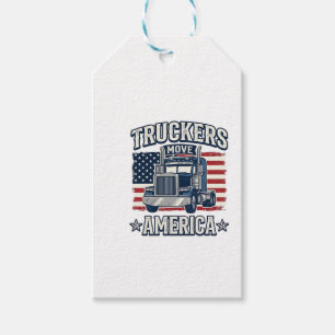 Etiqueta Para Presente Camiseta de caminhoneiro vintage Truckers Move Ame