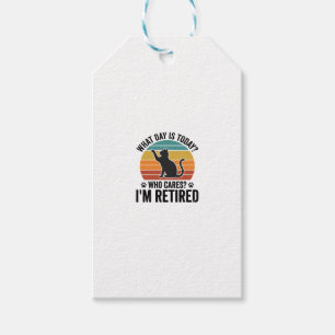 Etiqueta Para Presente Camiseta Desenho de Gato Aposentado Vintage Pôr do