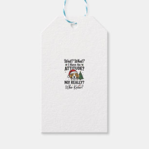 Etiqueta Para Presente Camiseta Engraçada de Natal com Cachorro e Atitude