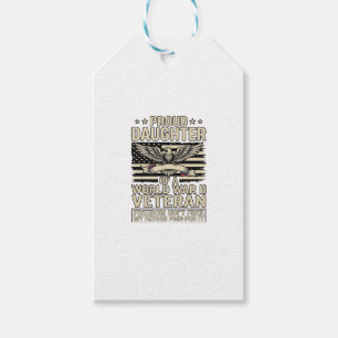 Etiqueta Para Presente Camiseta Orgulhosa Filha de um Veterano da Segunda