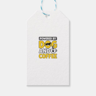 Etiqueta Para Presente Camiseta Vintage Alimentada Por Cão E Café_1