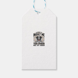 Etiqueta Para Presente Camiseta Vintage de Opinião de Cachorro Engraçado