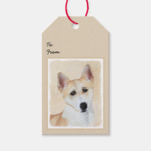 Etiqueta Para Presente Canaan Dog Painting - Arte de Cachorro Original