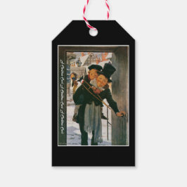Etiqueta Para Presente Canção de Natal "Bob Cratchit e Tiny Tim