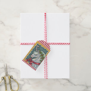 ETIQUETA PARA PRESENTE CANDY CANE CHRISTMAS UNICORN, HORSE PONY GIFT TAXA