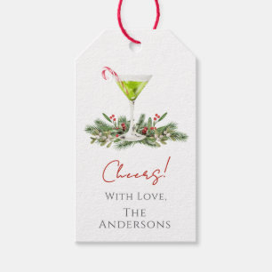 Etiqueta Para Presente Candy Cane Martini & Aparas de Visgo Brindes de Fi