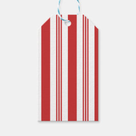 Etiqueta Para Presente Candy Cane Stripes Vermelho e Branco