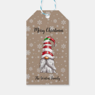 Etiqueta Para Presente Candy Stripe Gnome