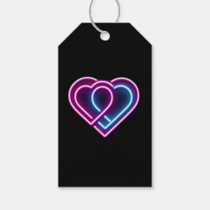 Etiqueta Para Presente Caneca de dia dos namorados coração rosa/neon azul