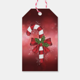 Etiqueta Para Presente Canela Vermelha De Candy Em Um Fundo De Bokee Verm