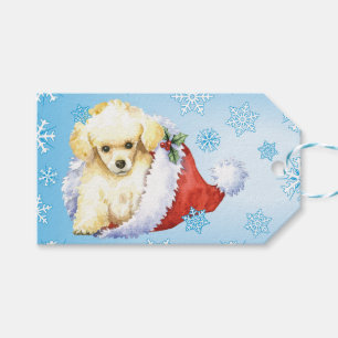 Etiqueta Para Presente Caniche de brinquedo feliz de Howlidays