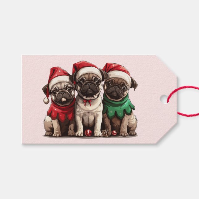 Etiqueta Para Presente Caninos de Natal (Frente (horizontal))