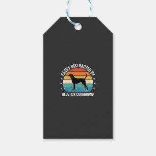 Etiqueta Para Presente Cão Bluetick Coonhound Pôr do Sol Retro