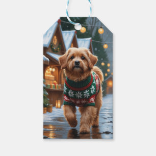 Etiqueta Para Presente Cão Coton De Tulear Natal Neve Festa