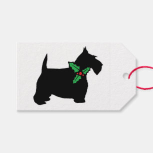 Etiqueta Para Presente Cão e azevinho do Scottie
