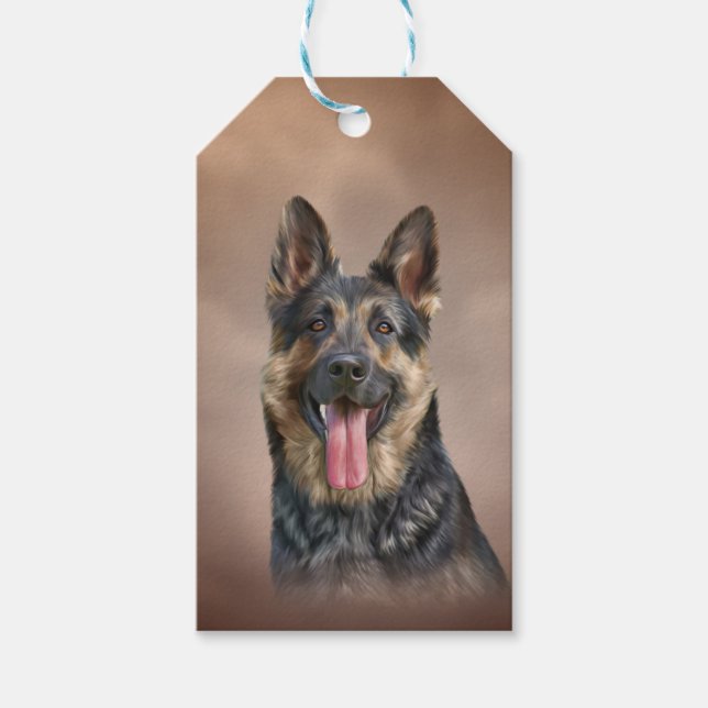Etiqueta Para Presente cão german shepherd (Frente)