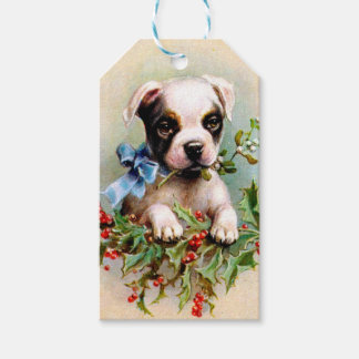 Etiqueta Para Presente Cão natal vintage
