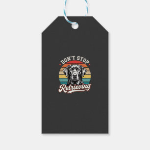Etiqueta Para Presente Cão Retro Labrador Não Para de Recuperar