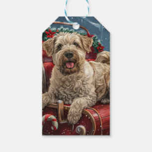 Etiqueta Para Presente Cão Terrier Wheaten Natal Festivo