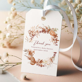 Etiqueta Para Presente Caprichoso Outono Raposa Abóbora Chás de Bebê Obri