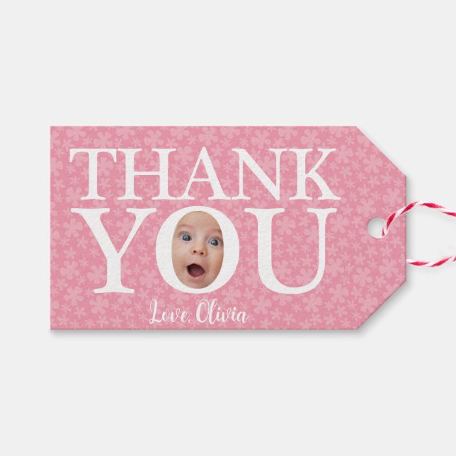 Etiqueta Para Presente Cara de bebê engraçado personalizada OBRIGADO SENH (Frente (horizontal))