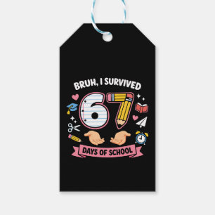Etiqueta Para Presente Cara, eu sobrevivi 67 dias de aula