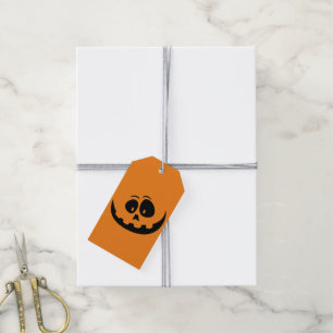 Etiqueta Para Presente Cara feliz da abóbora da Jack-O-Lanterna -